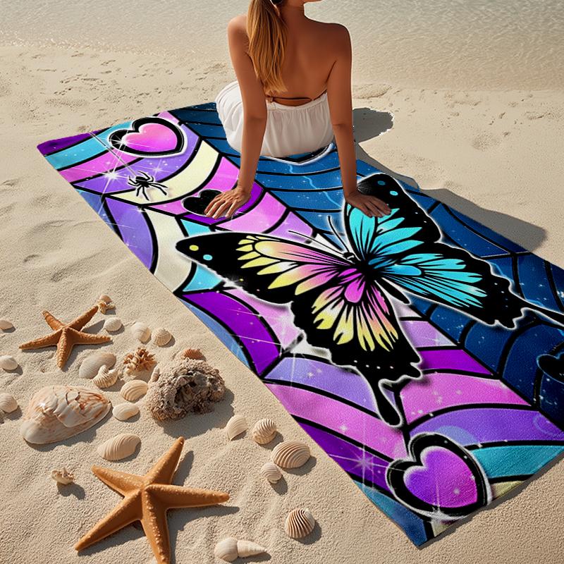 Purple Butterfly Dreams Beach Towel, Super Soft Microfiber, Gift for Her/Him, Birthday, for Pool, Beach, Travel, Home Decor Fan gifts