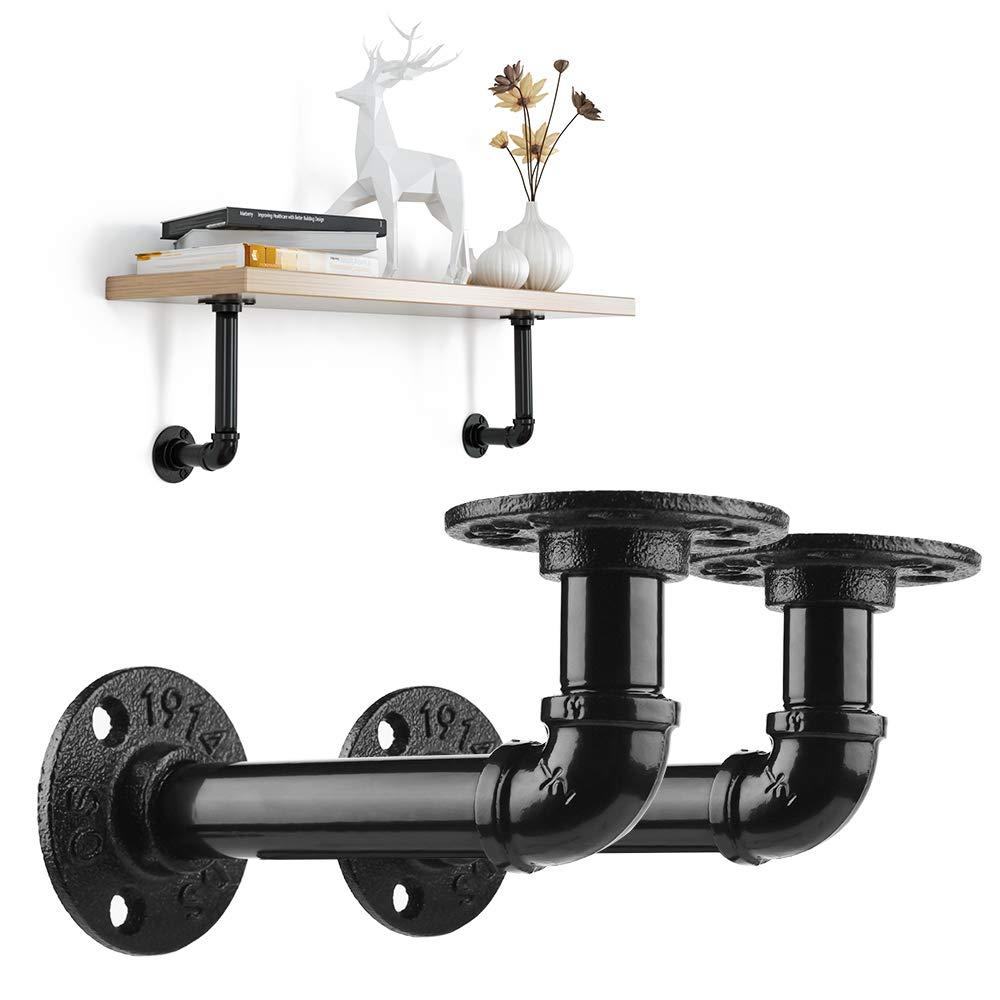 Industrial 90 Degree Wall Mounted Steel Pipe Angle Shelf Bracket Pipe Fittings