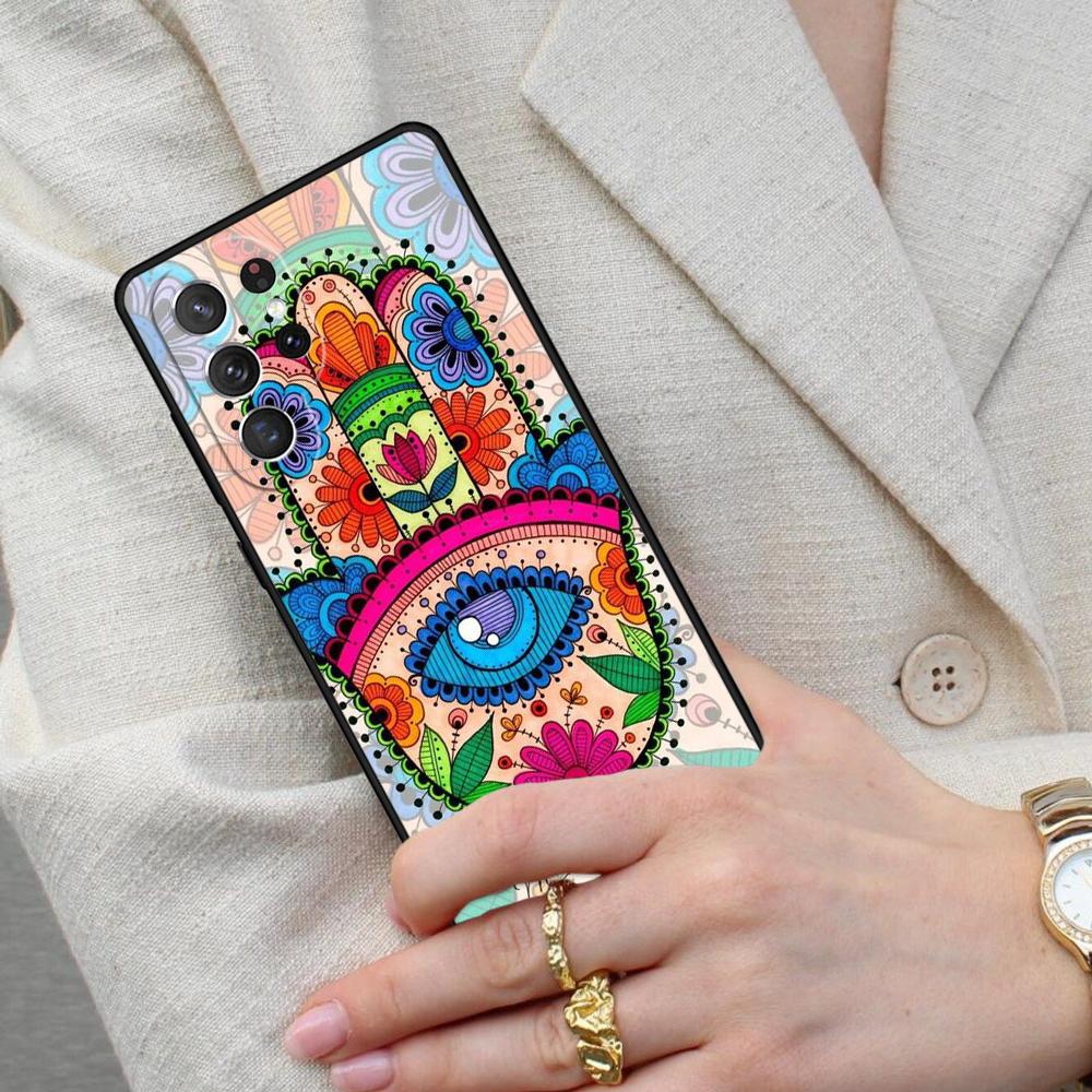 Hamsa Hand of Fatima Cell Phone Case for Samsung Galaxy S26 Ultra S25 S24 S23 S22 S21 S20 Note10 Cover