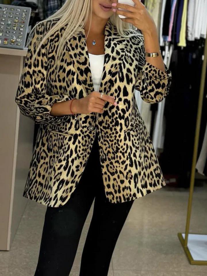 Women's Autumn 2025 Leopard Print Slimming Jacket Suit