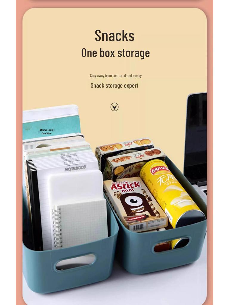 Rectangular Plastic Storage Organizer: Desktop, Kitchen, Cosmetics, Snack, and Drawer Box