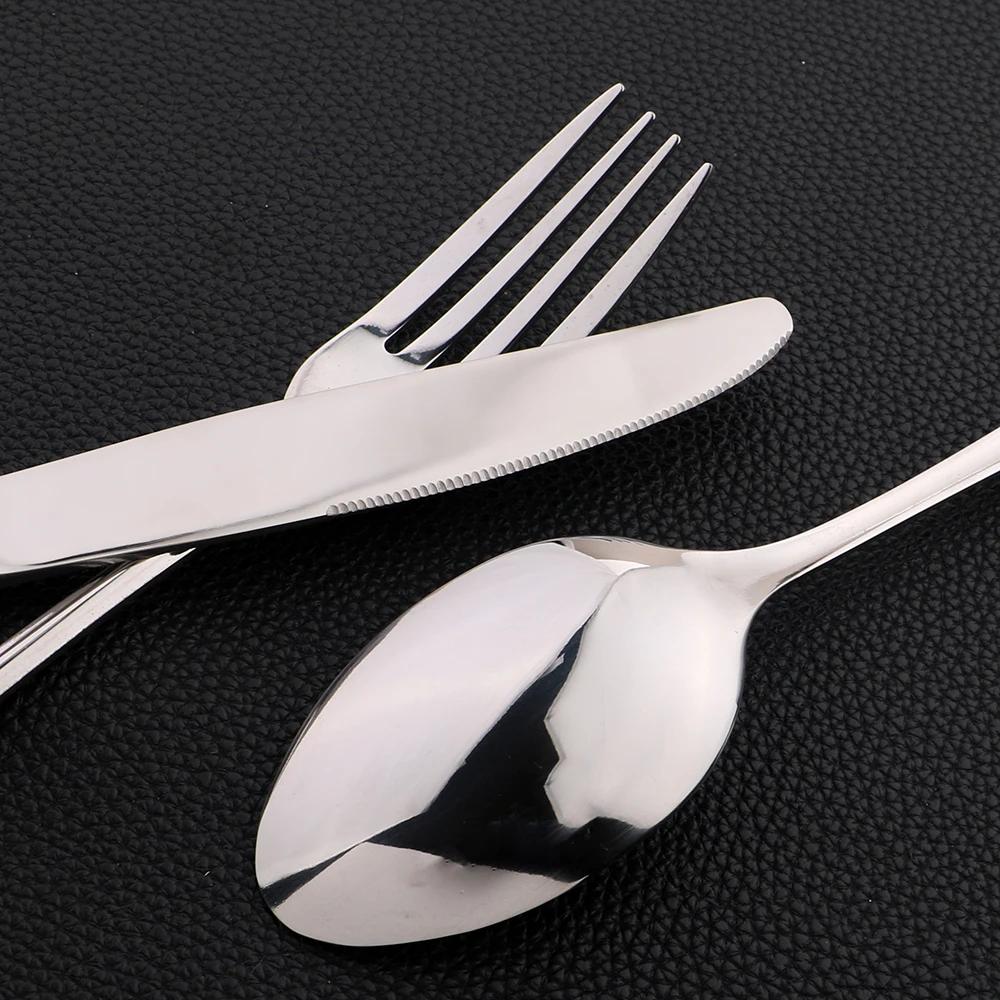 16Pcs Cutlery Sets Vintage Stainless Steel Tableware Dinner Knife Fork Dessert Spoon Dinnerware Set Kitchen Flatware