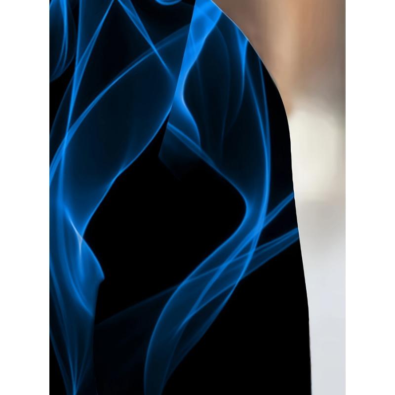 Spring and Autumn Round Neck Flame Pattern 3D Printed Top Fashionable Casual Long Sleeved Men's T-shirts