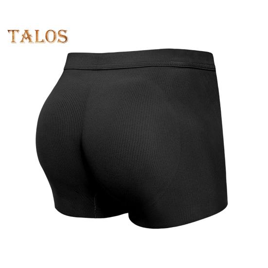 

Нижня білизна з фальшивою дупою 3D-дизайн Безслідний ефект Середня посадка Однотонна нижня білизна боксери U-подібного випуклого ергономічного дизайну Труси-боксери XXL чорний