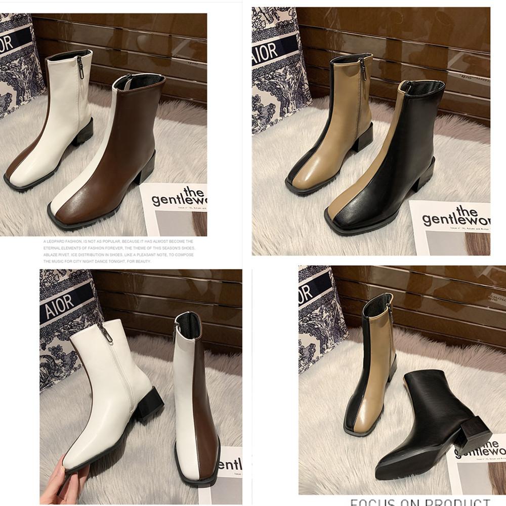 Net Red Botas Martin Bicolor Mujer Europea y Americana Invierno Plus Velvet  Gruesas Botas Casuales de Mujer comprar a buen precio — entrega gratuita,  reseñas reales con fotos — Joom