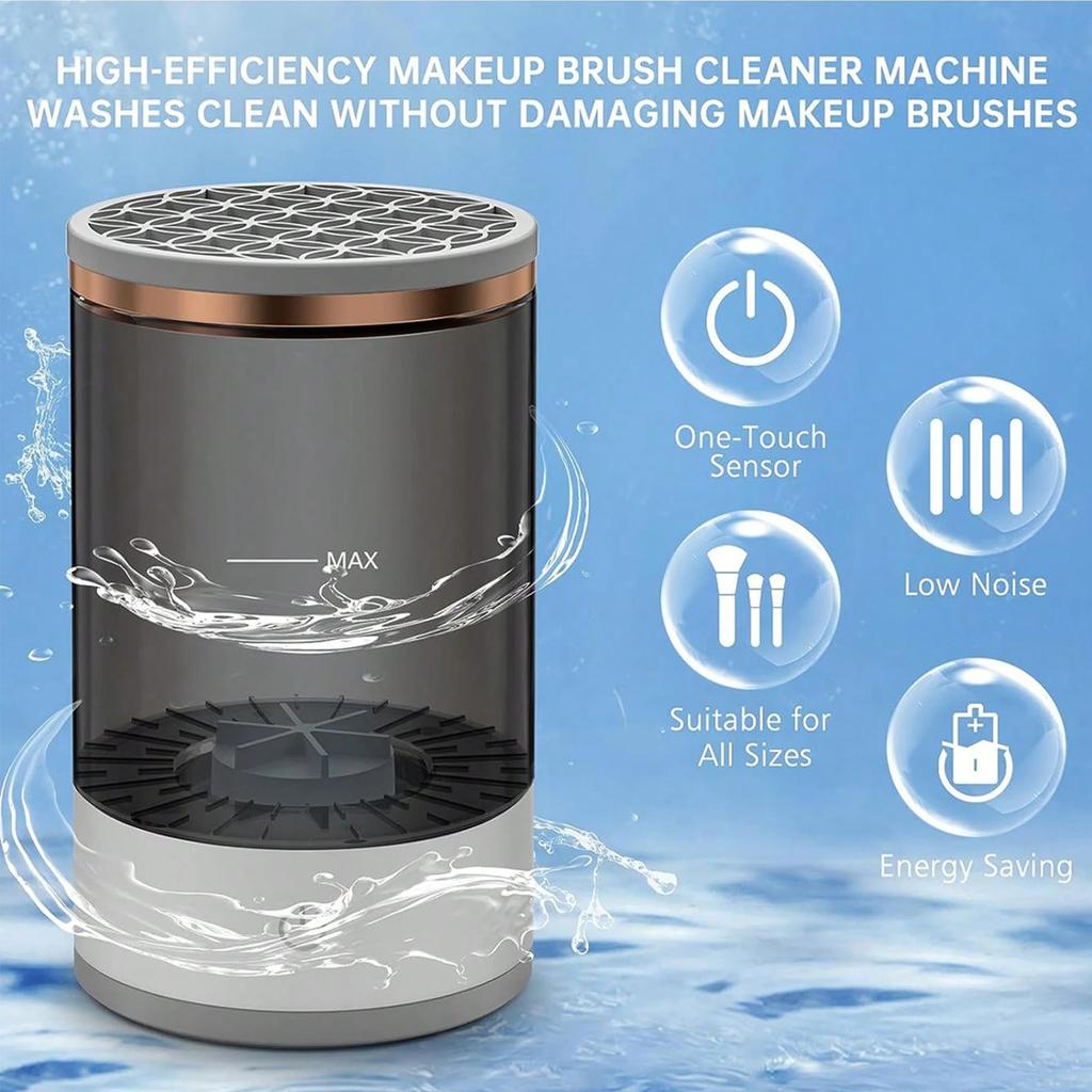 Stojan 3 v 1 pro automatické čištění a sušení štětců na make-up, elektrický čistič štětců na make-up s USB nabíjením, stojánek na kosmetické štětce