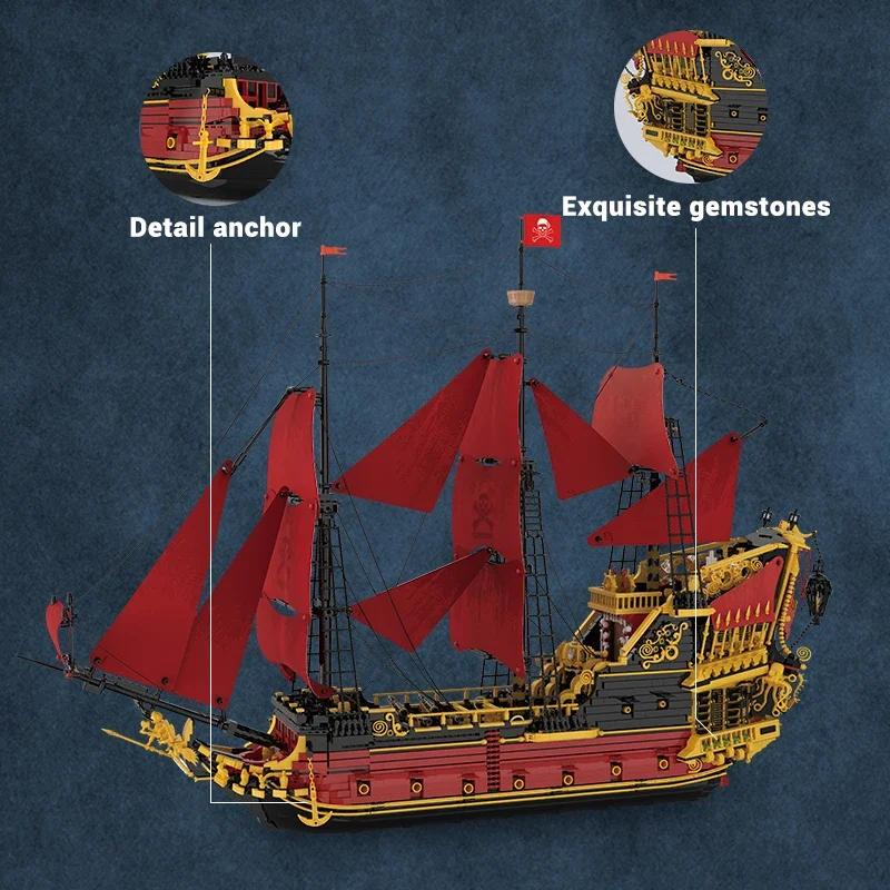 5600PCS Queen Anne's Revenge Building Blocks Pirate Ship Model Educational DIY Desktop Decoration Toy Holiday Gift for Kids