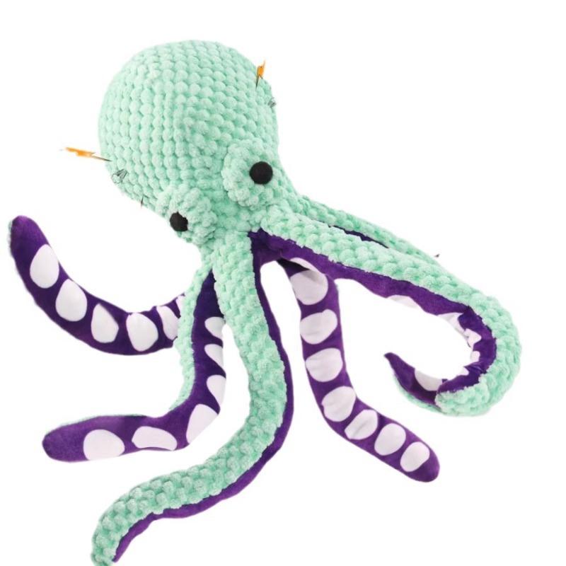 

Large Chew-resistant Octopus Plush Toy - Biting Relief and Fun Noise-Making Giant Stuffed Eight-Tentacle Creature зелёный