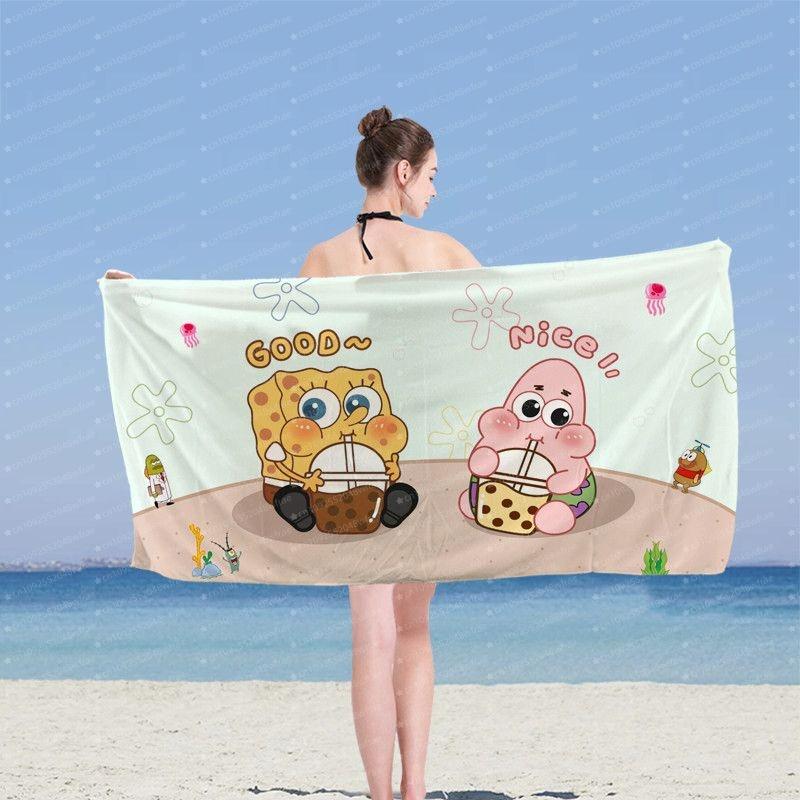 SpongeBob SquarePants Movie Microfiber Printed Beach Towel Mountaineering Yoga Beach Swimming Running Absorbent Towel