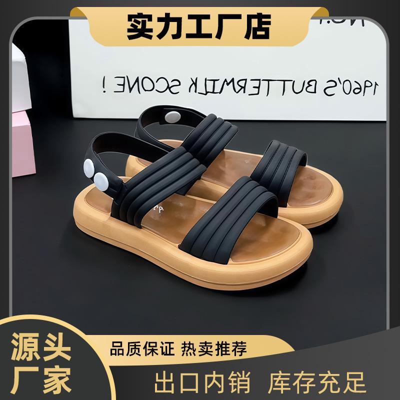 Girls' Summer New Soft-Soled Sandals for Young and Older Children with Buckle Closure