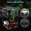 Acryl Reptilien Zuchtbox Transparentes Terrarium Habitat Insekt Spinne Eidechse Skorpion Futterkäfig Baumbewohnendes Gehege