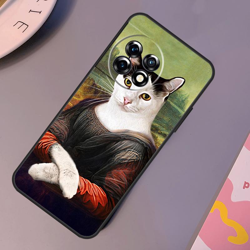 Funny Cat Art Aesthetics Case For OnePlus 12 11 9 10 Pro 9RT 10T 10R 12R OnePlus Nord CE 2 3 Lite 2T N10 N20 Cover