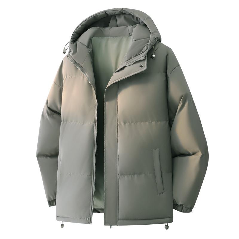 Herren Winter Dicke Baumwolljacke mit Kapuze, Mehrfarbige Brotjacke