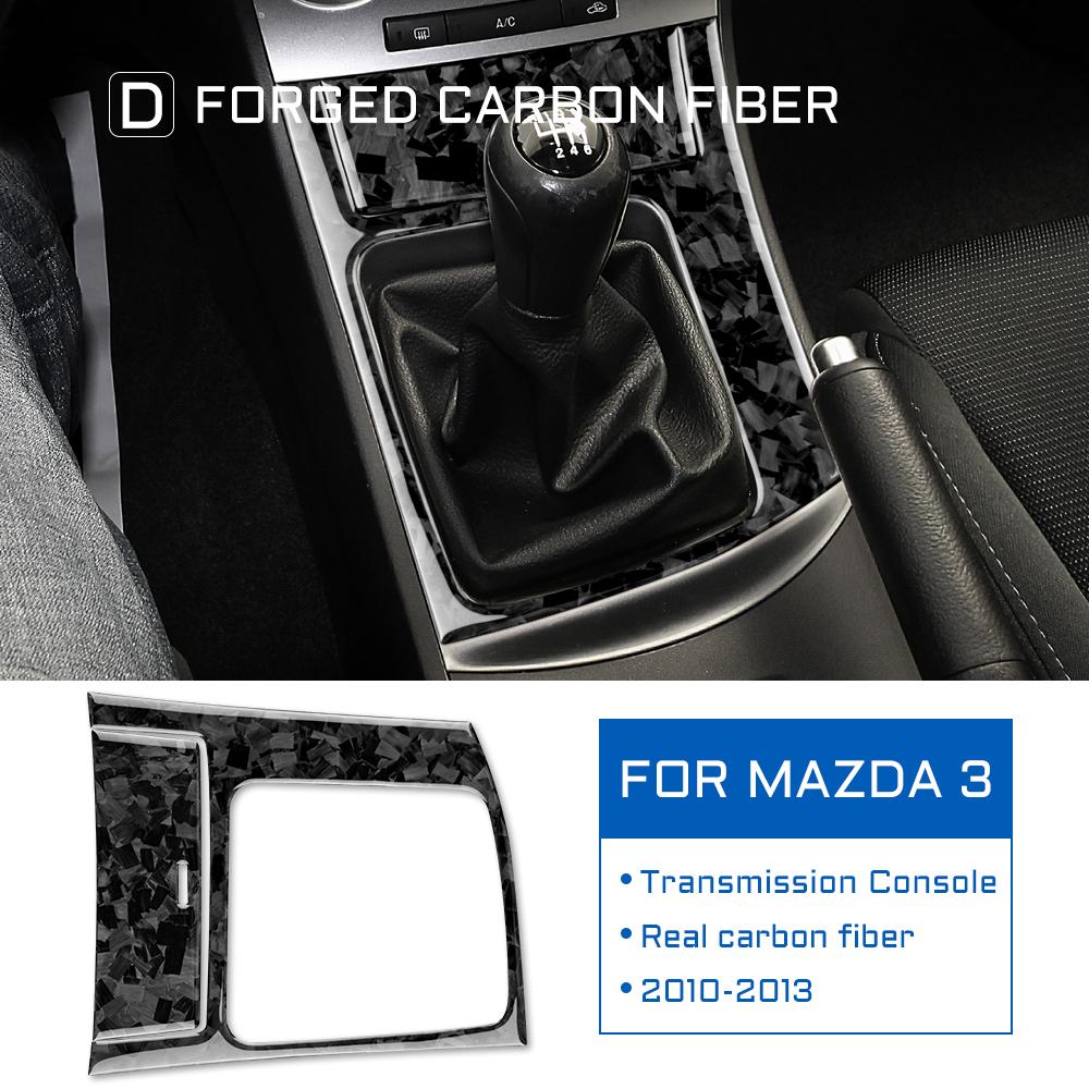 Forged Real Soft Carbon Fiber for Mazda 3 2010 2011 2012 2013 Accessories Car Gear Shift Frame Panel Cover Sticker Interior Trim