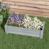 58L Garden Raised Bed Planter Grow Containers for Outdoor Patio Plant Flower Vegetable Pot Fir Wood, 100 X 36.5 X 36 Cm, Grey
