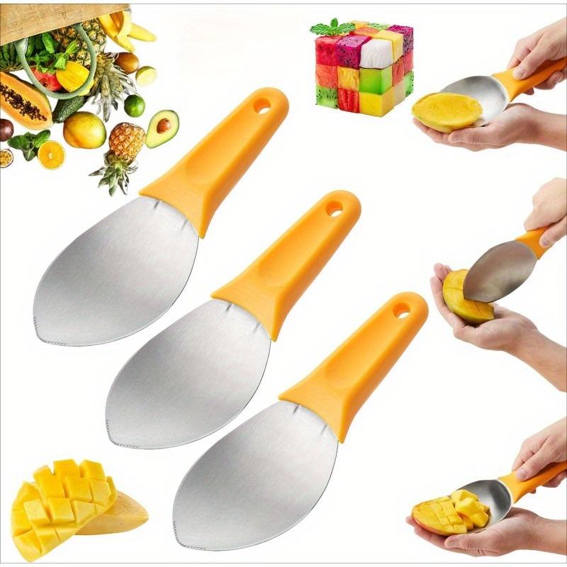Stainless Steel Mango Slicer , Easy Peel,Slice, Perfect Kitchen Tool for Fresh Mango Slices, Fruit Peeler,Core Remover,Ideal for Baking