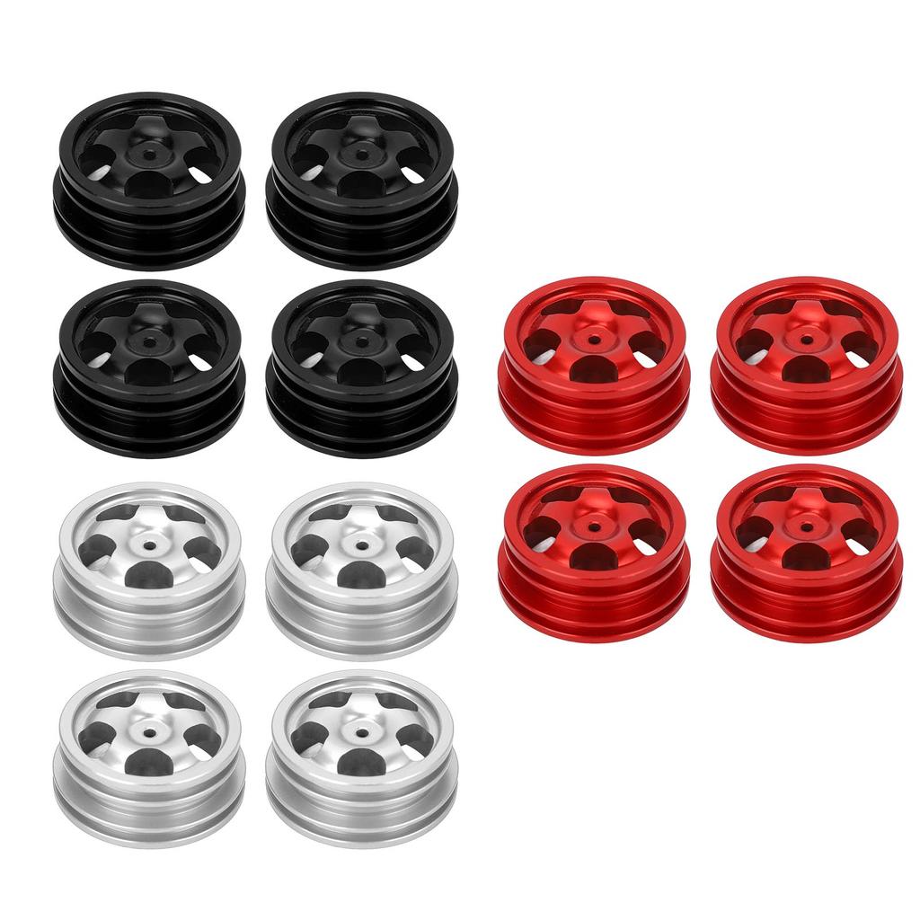 4Pcs RC Car Wheel Rim Aluminum Alloy Sturdy Structure Stylish Look Wheels Hub Rim for MN82 RC Car