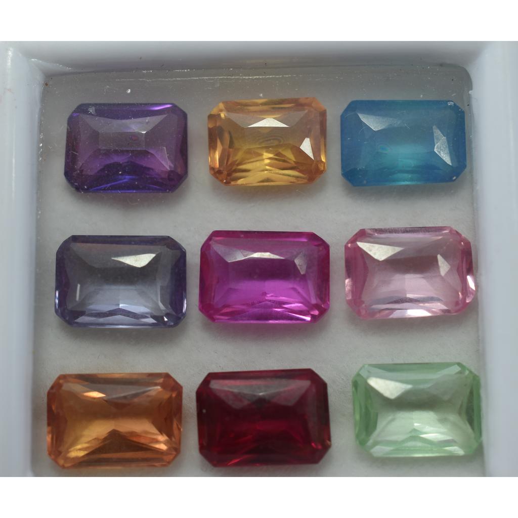 Natural Sapphire Loose Gemstone Emerald Cut 9x6 mm 50 pcs Lot Untreated September Birthstone Gift
