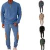 New Stitching Embroidery Cross-border 2025 New Men's Lapel Casual Plus Velvet Autumn and Winter Men's Polar Fleece Suit