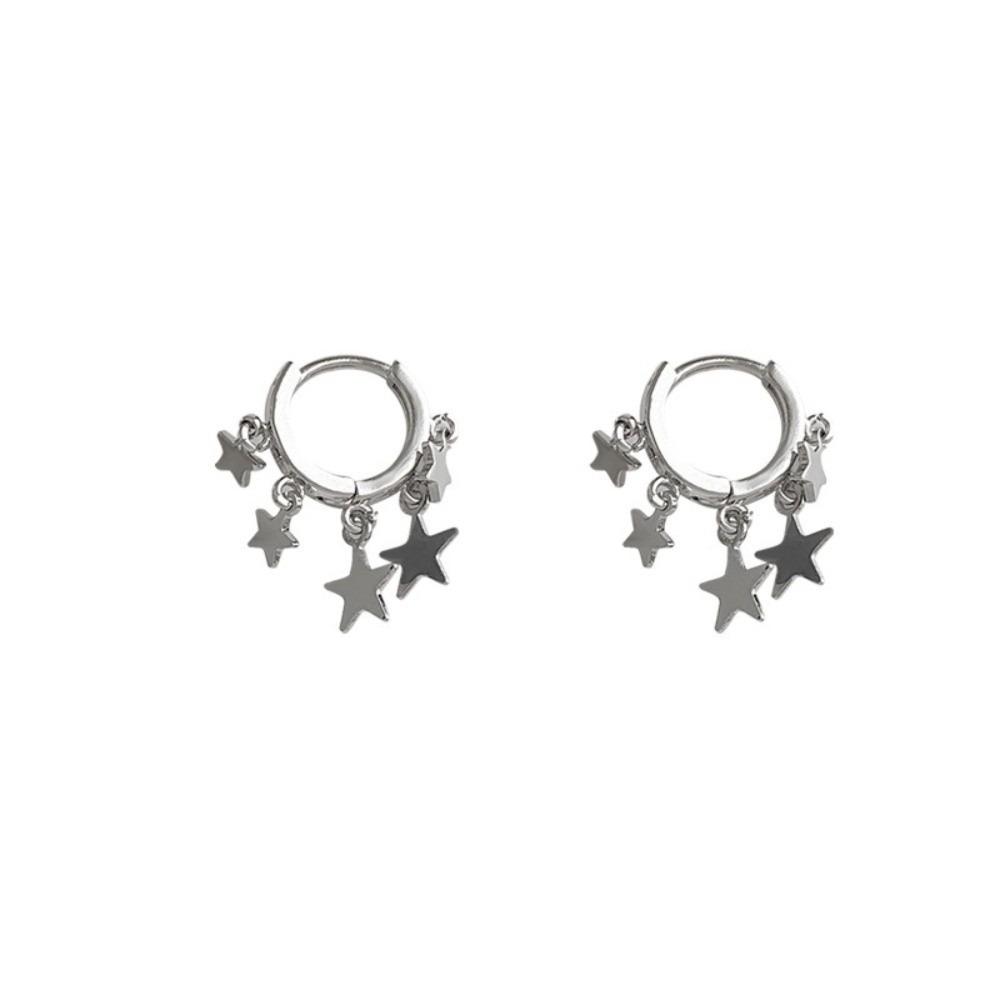 

Cool Star Hoop Earrings Light Luxury Star Earrings Pentagram Tassel Earrings Wedding