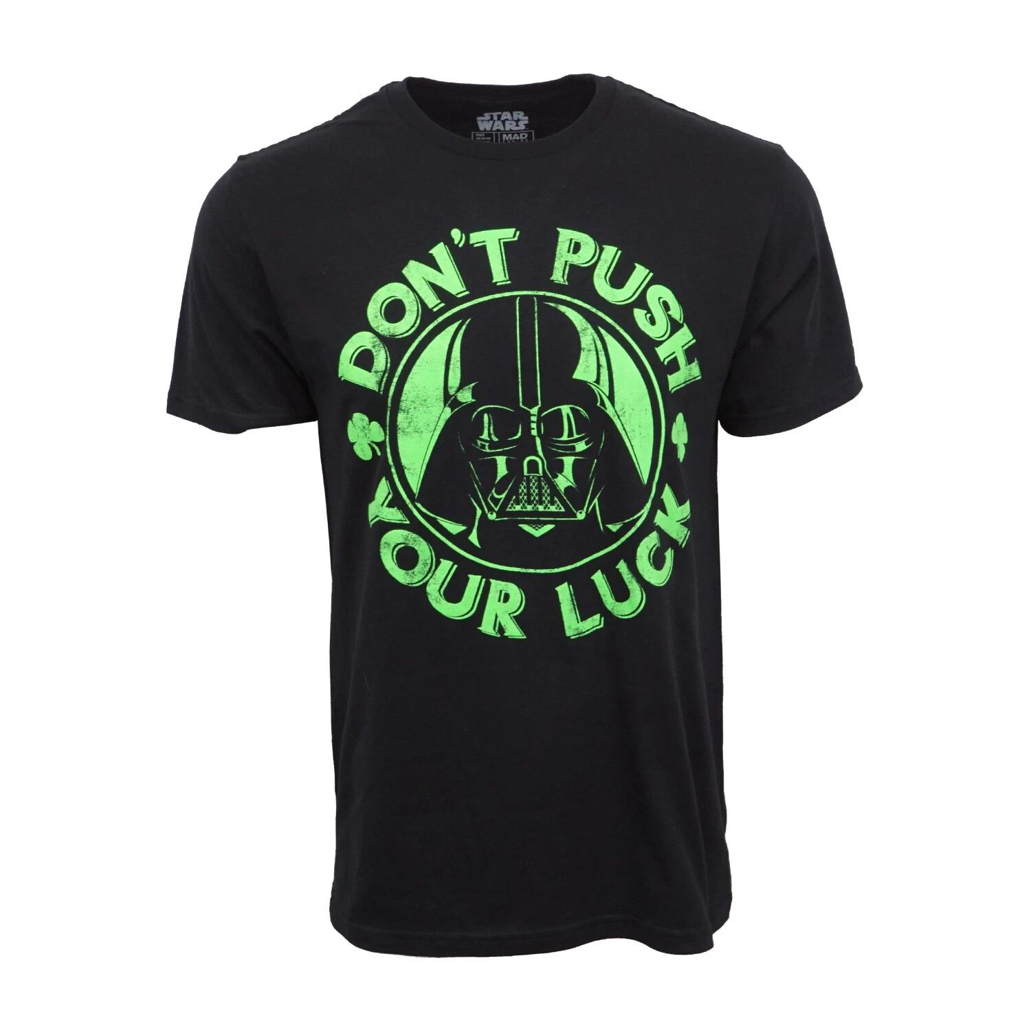 Unisex Adult Casual Graphic STARWARS DONT PUSH YOUR LUCK T SHIRT OF... XXXXL