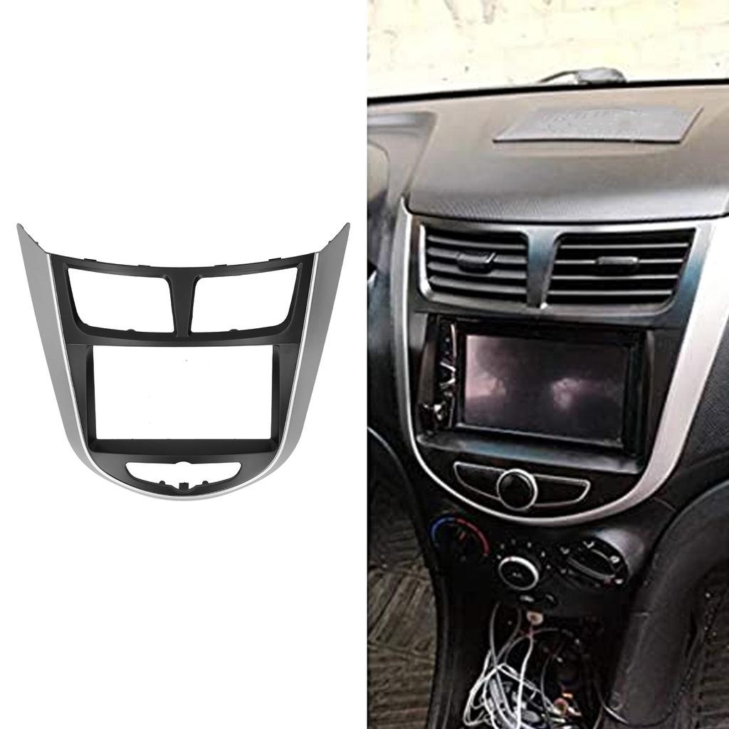 2Din Center Control DVD Fascia Navigation Panel Frame Fit for Hyundai i25/Solaris/Accent 2010-2014