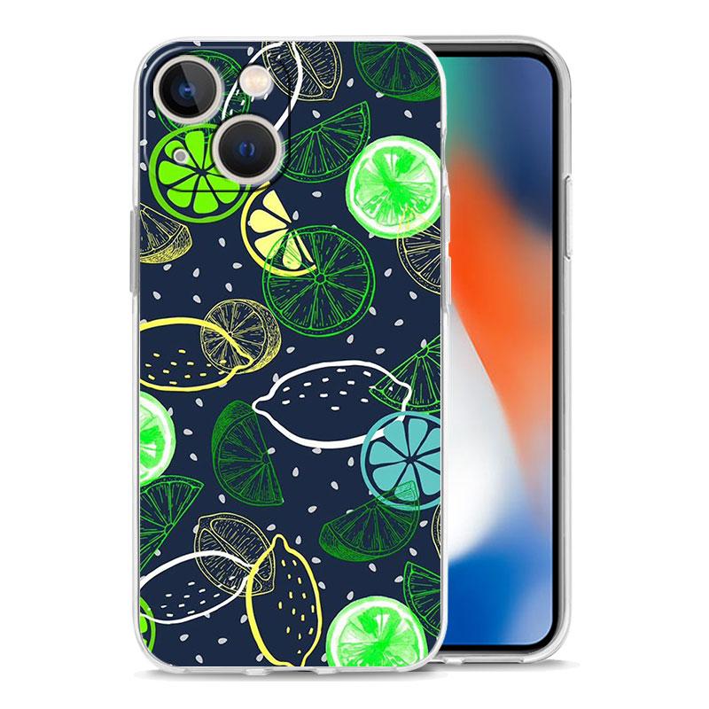 Fruit lemon Phone Case For iPhone 11 Cases iPhone 15 12 13 14 16 Pro Max X XR XS 14 15 Plus 16Pro iPhone16 Clear Cover
