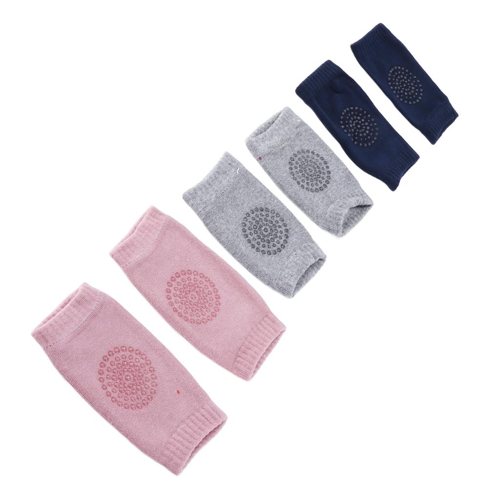 3 Perechi Genunchiere Bebe Bumbac Pieptănat Unisex Sugari Târâre Anti Alunecare Protecții GenunchiGenunchieră