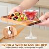 4/6 Pcs Multi-functional Food Tray Delicious Food Plate with Wine Glass Holder Mini Wooden Tray for Home Bar Kitchen Accessories