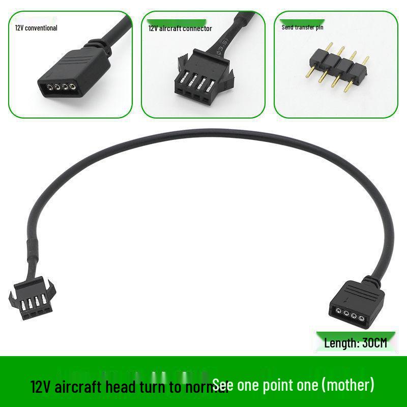 5V 3-Pin/12V 4-Pin RGB zu Flugzeug-Stecker/Buchse Adapter Verlängerungskabel