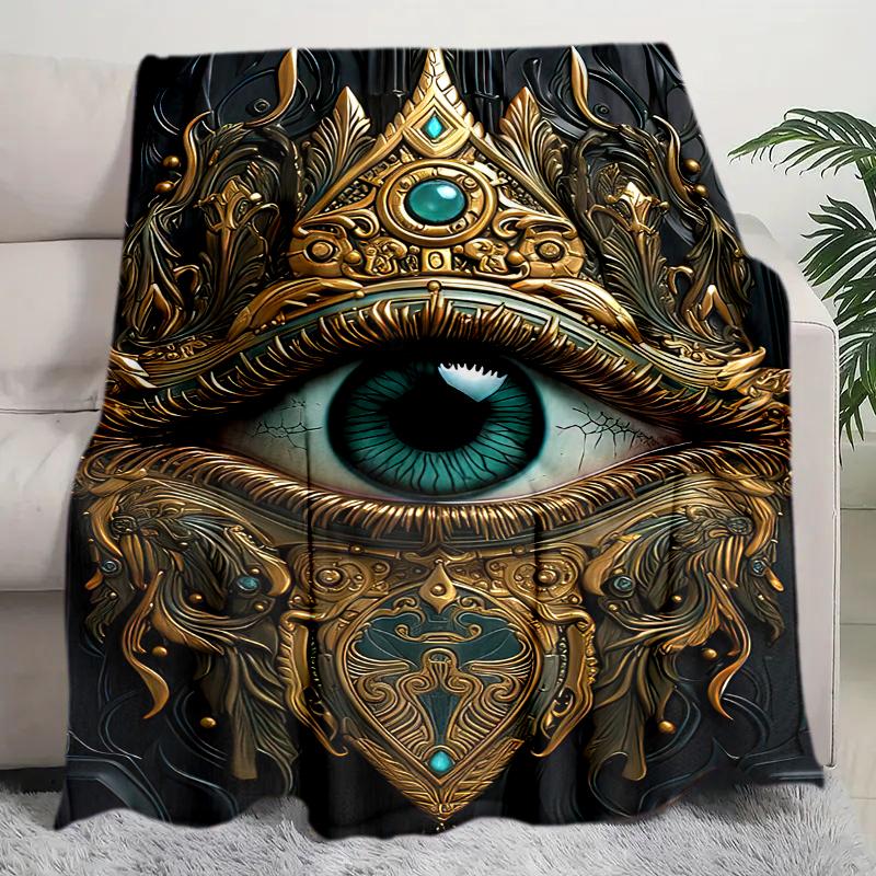 1PC All-Seeing Eye theme printed blanket, all season lightweight home office outdoor nap multifunctional blanket A9