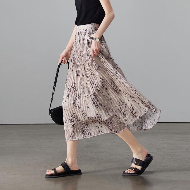 SOFSIL 2026 Summer Printed A-Line Pleated Skirt XL