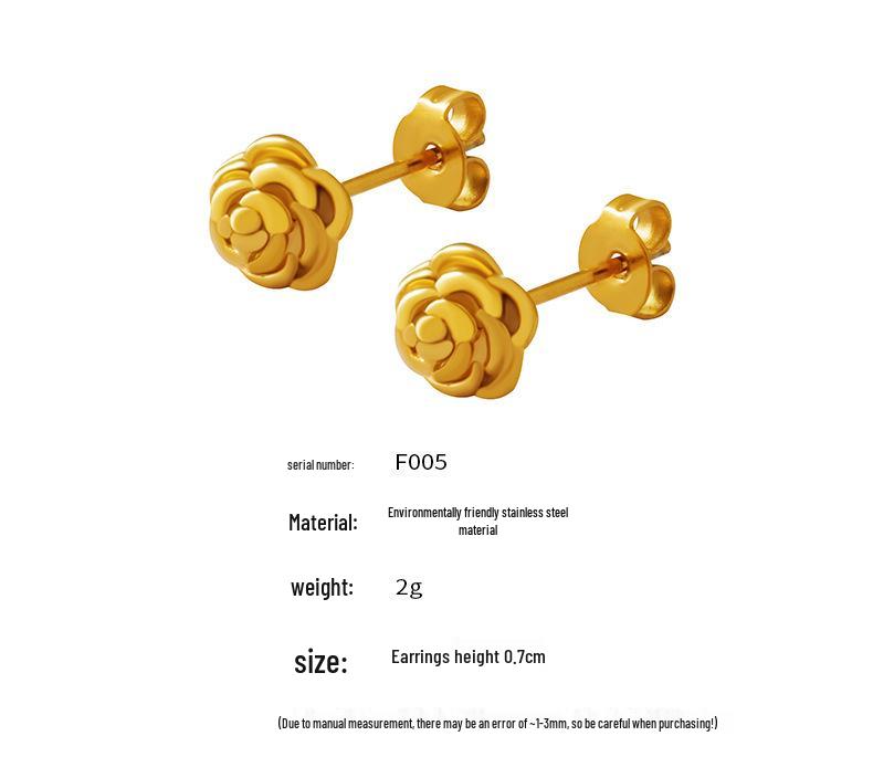 Lightweight 18K Gold-Plated French Floral Earrings - Versatile, Luxury Studs