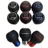 Universal 5-Speed Car Gear Shift Knob with Leather And Aluminum Base Manual Transmission Replacement Shifter Knob Direct Fit 1PC