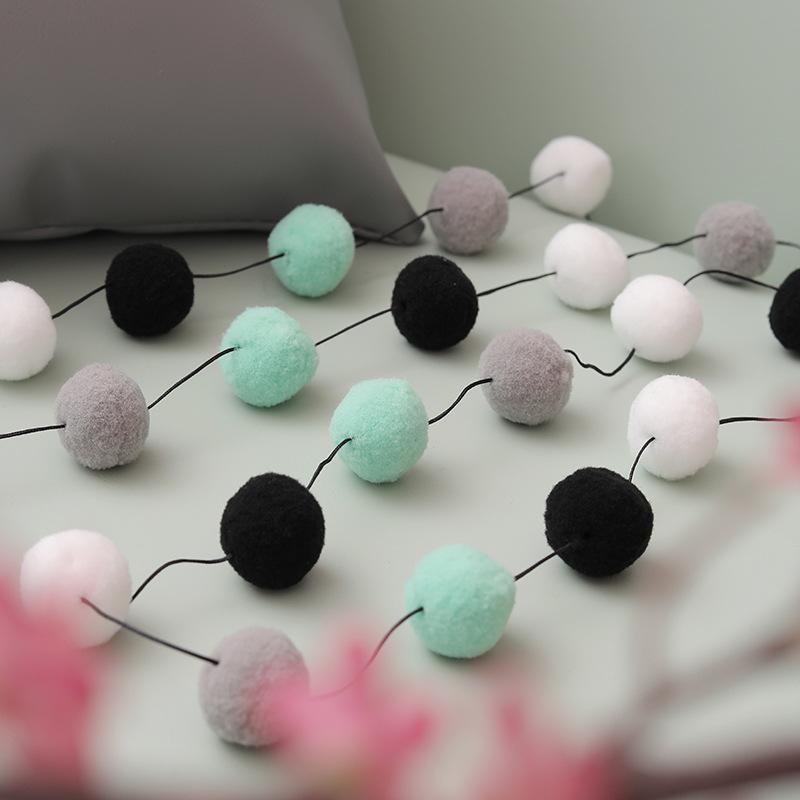 2.5Meter Colorful Pompom Pendant Garland Ins Nordic Style Wool Felt Ball String DIY Handmade Nursery Children Room Decor