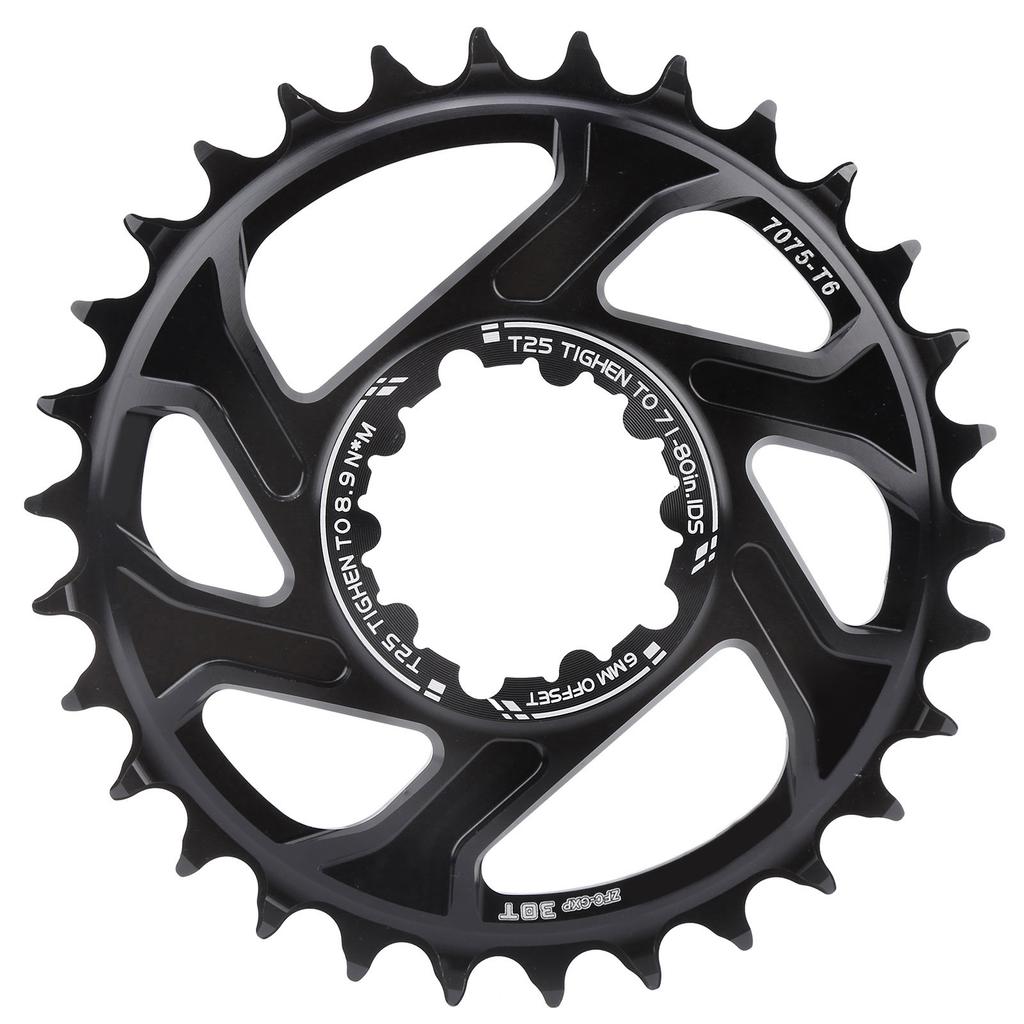 Snail Bike Chainwheel 6mm Single Ring Crankset Fit for GXP 8‑11 Speed Chain30T (127MM)