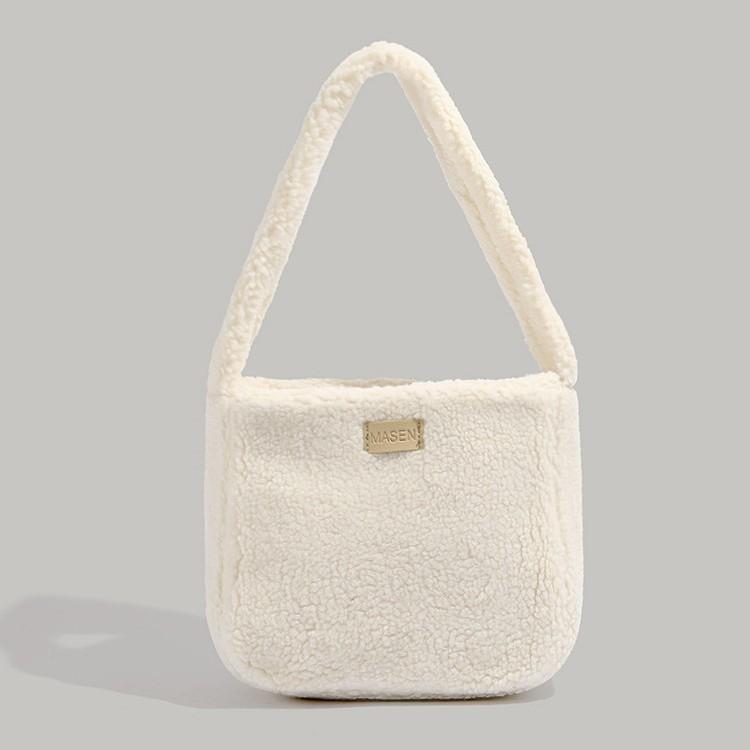 

Autumn and winter girl bag 2025 new cute lamb wool shoulder handbag premium plush underarm bag