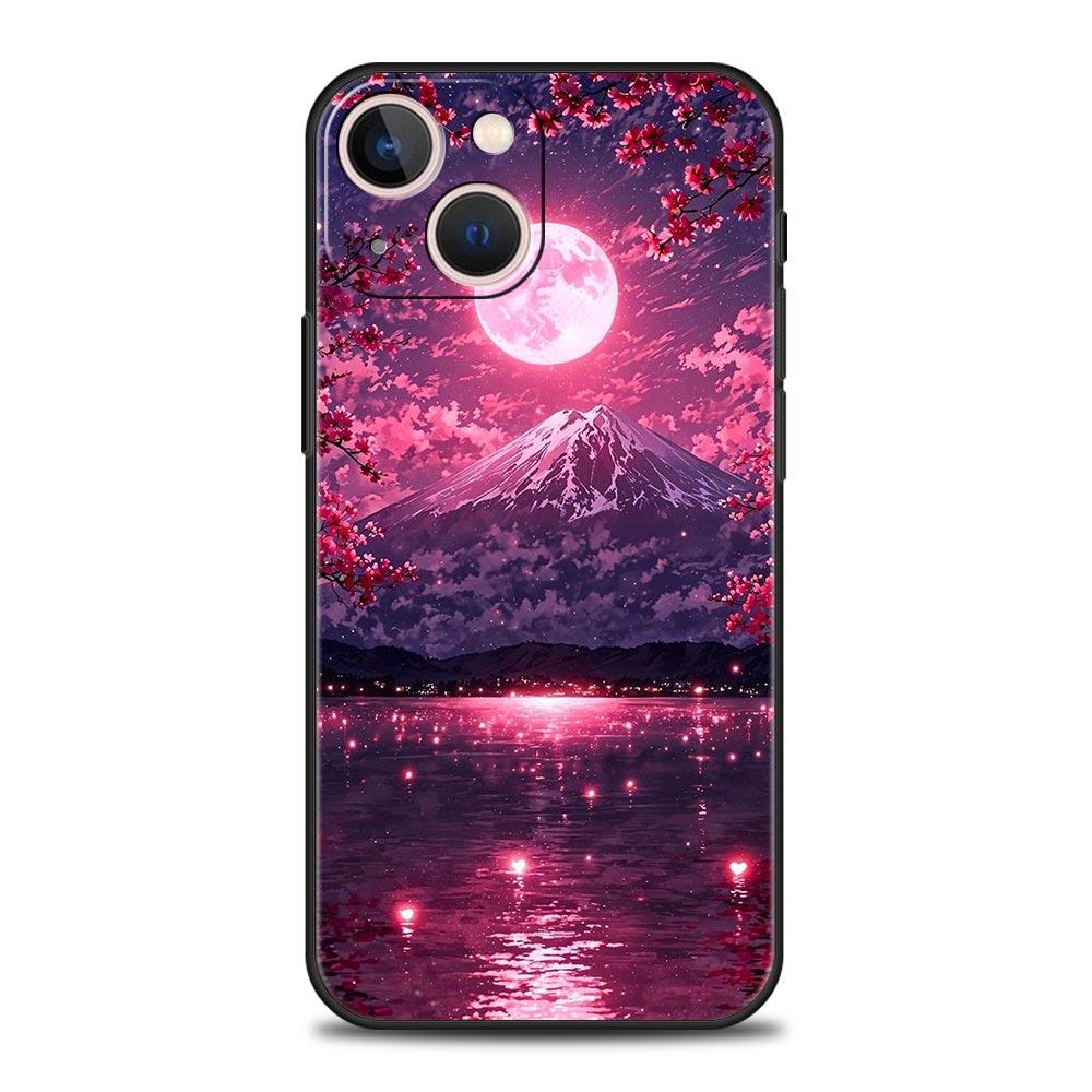 

Pink Sunset Mountain Phone Case Cover for iPhone 17 16 15 14 13 12 11 Pro Max 17 Air Plus Shockproof Soft TPU Shell Fundas Capas iPhone 12 Pro