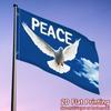 2D Flat - 1pc Peace Dove & "PEACE" Banner Flag | Vibrant Blue Polyester Decoration for Parties, Parades, Home & Garden - No Pole Included, Party Decor