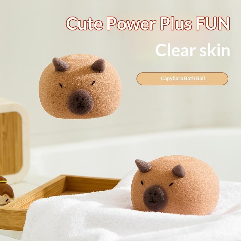 Capybara Shaped Bath Sponge Ball Soft Foaming Back Scrubber For Kids Gentle Exfoliating And Massage Cleaning Tool