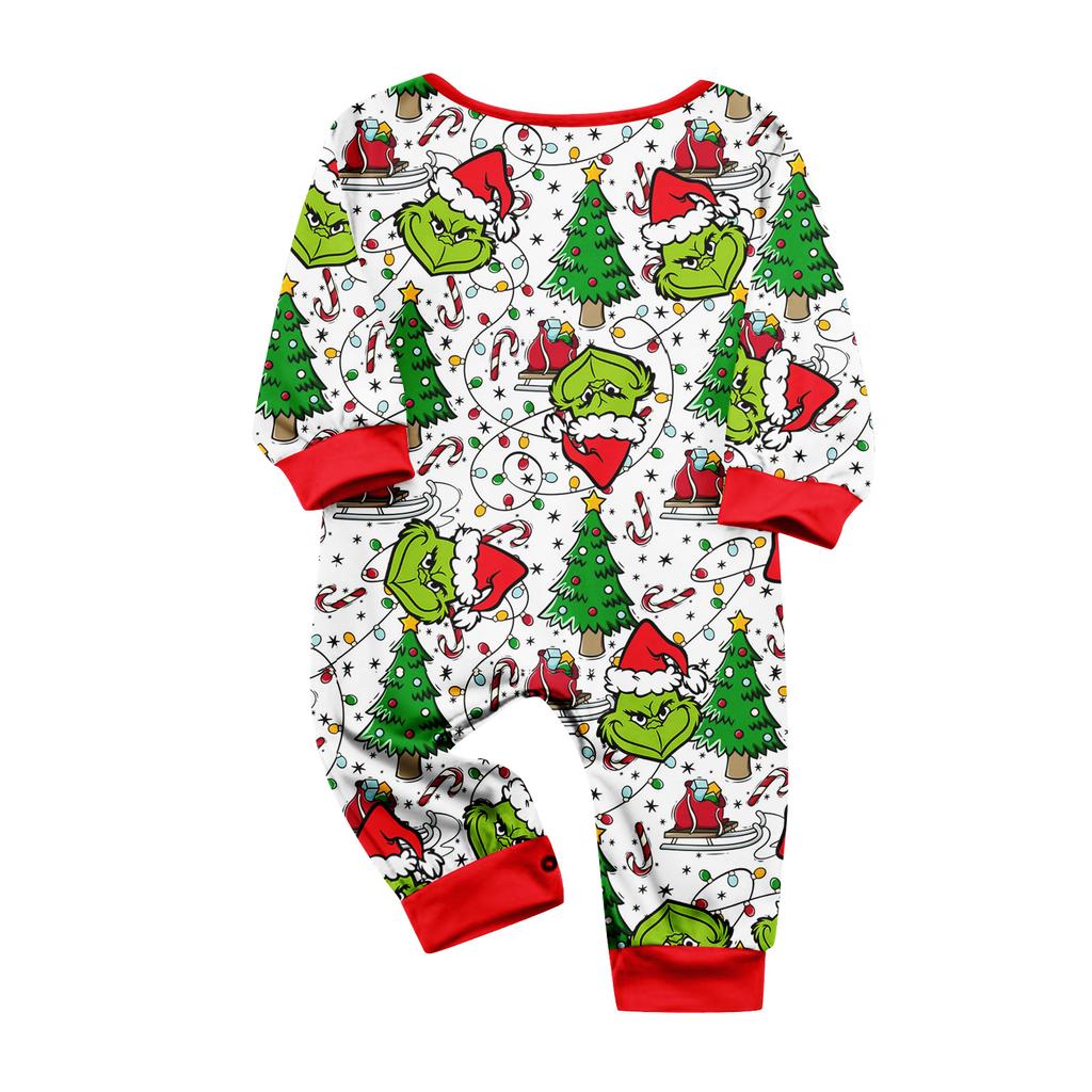 Christmas Print Cute Family Set Pajamas, Home Clothes, Family Set Long Sleeve Top Pants Set