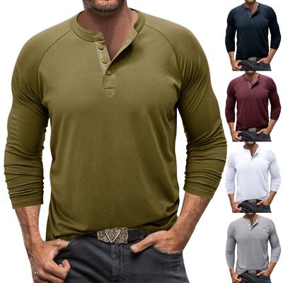 Autumn And Winter Men's Raglan Casual Bottom Long Sleeve T-shirt