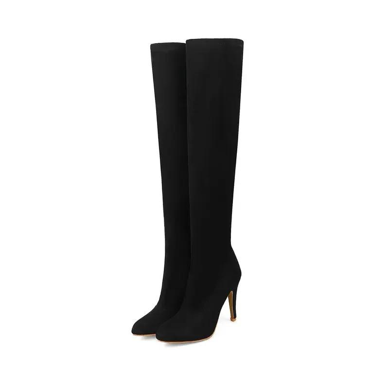 Fashion 2025 New Fashion Fall/Winter Super High Heel Stiletto Lace Up Super Long Scrub Ladies Over the Knee Boots