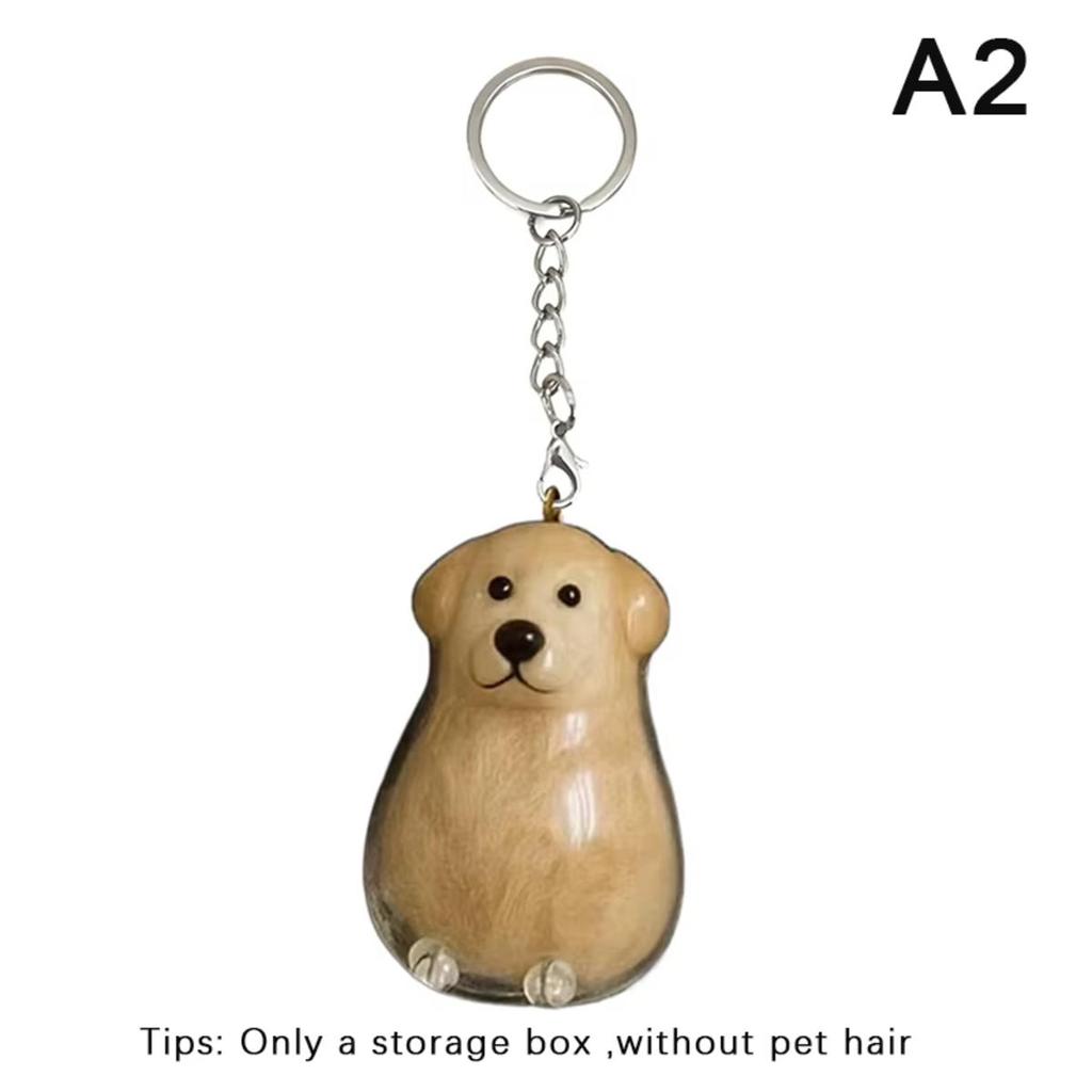 Dog Shape Dog Hair Storage Box  Transparent Pet Hair Keychain DIY Handmade Acrylic Puppy Pendants Pet Lovers