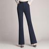 Women Trouser Flared Style High Waist Solid Colors Elastic Formal Long Stretch Office Lady Trouser for Office