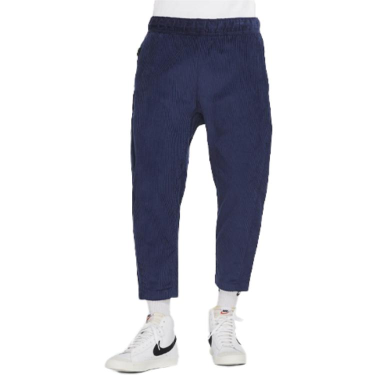 Nike Corduroy Tapered Cropped Casual Pants Men Bottoms Navy-Blue DO2324-410