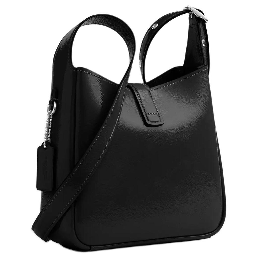 COACH Hadley Wrinkled Patent Leather Crossbody Bags Small Womens Black