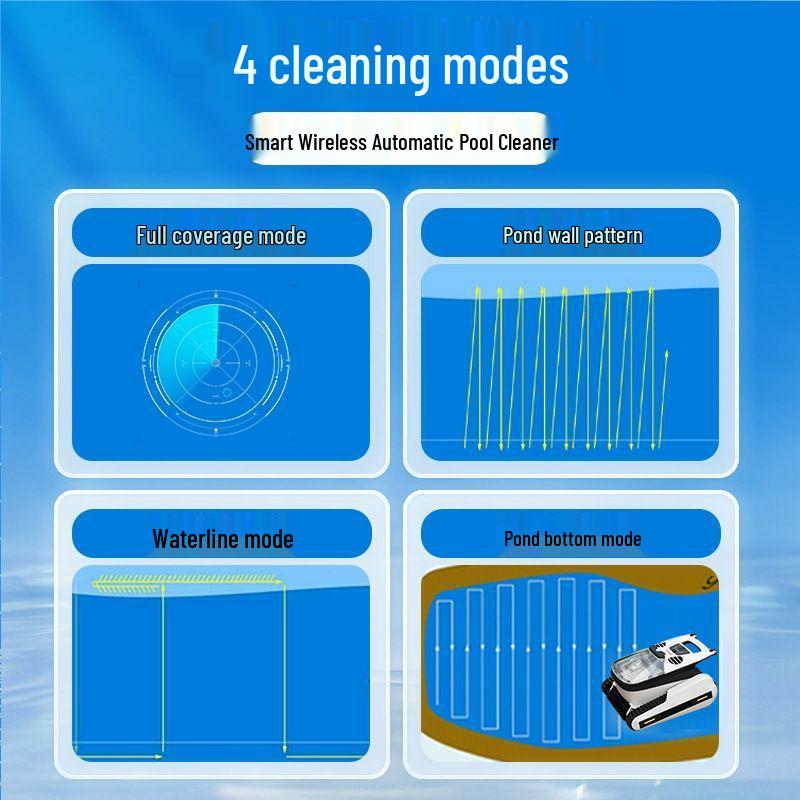 Automatic Wireless Pool Skimmer & Wall-Climbing Underwater Vacuum Cleaner