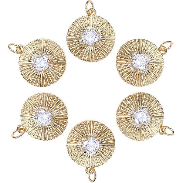 Ipotkitt 5Pcs Heart with Star Brass Micro Pave Cubic Zirconia Diffuser Locket Charm Pendants Openable Ornaments for DIY Making - 19.5x22.5mm