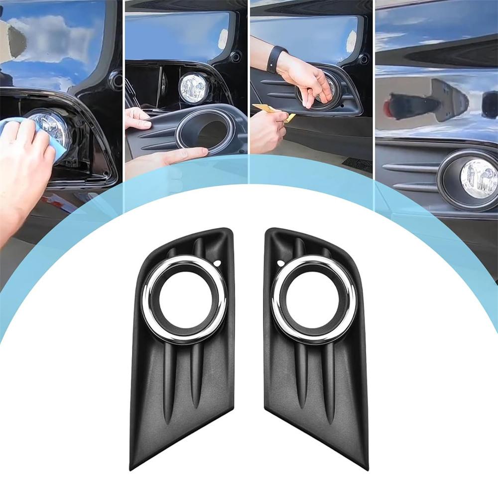 Front Bumper Fog Light Cover w/Chrome Ring Left Right For Honda Pilot 2012-2015